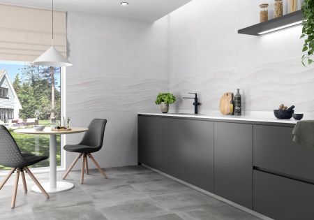 Wandfliese Fame 30x90 weiss matt