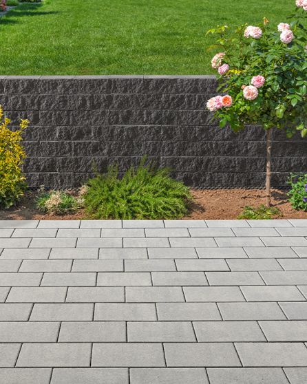 Gartenmauer Endelement MALIBU Anthrazit nuanciert 30 x 15 x 12 cm